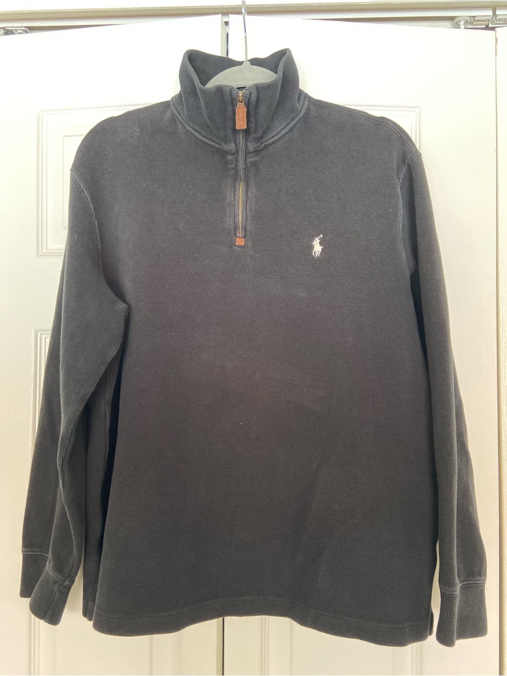 Ralph Lauren Men's Black Quarter-Zip Pullover Sweater